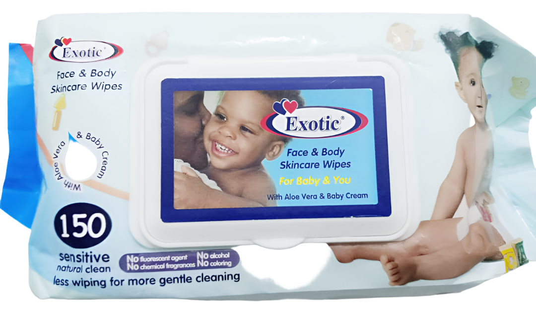 Exotic Baby Face and Body Skincare Wipes (150 Pieces) | NNC9a
