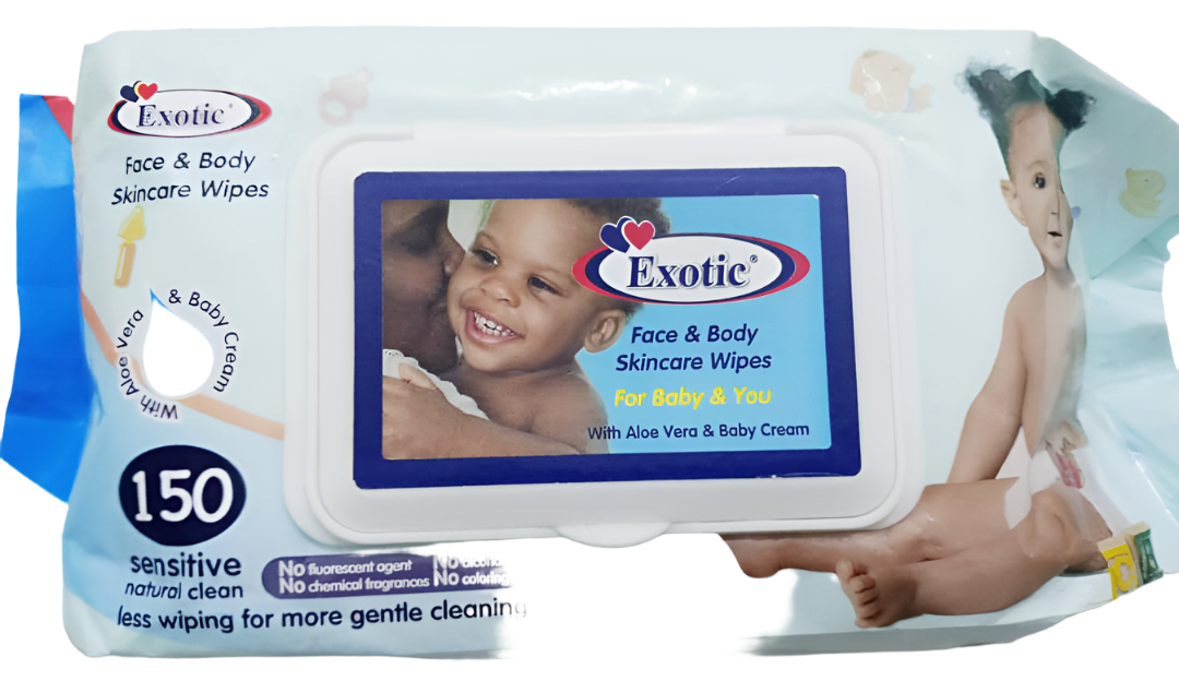 Exotic Baby Face and Body Skincare Wipes (150 Pieces) | NNC9a