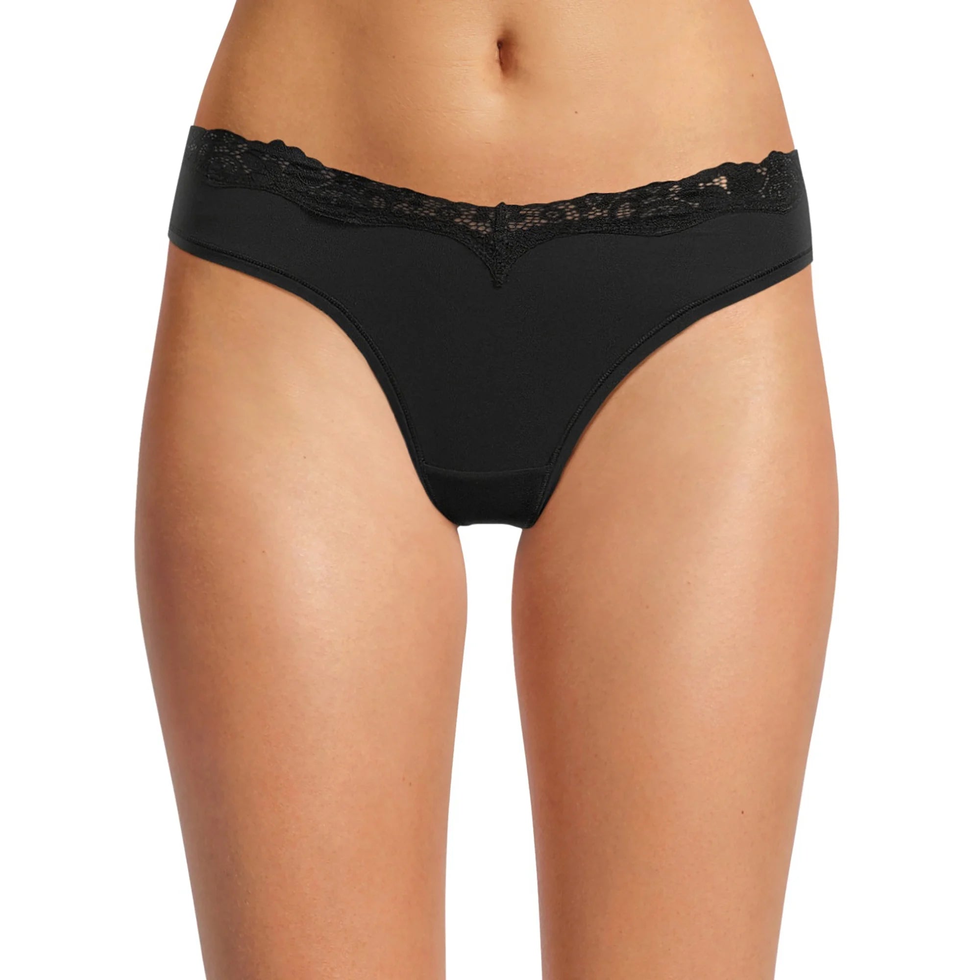 No Boundaries Thong Panty with Lace, Trim Women’s and Women’s Plus | WTWL156XB