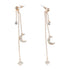 No Boundaries Celestial Metal Linear Dangle Earrings with Crystal Acrylic Stone, Women’s |  WTWL319XA