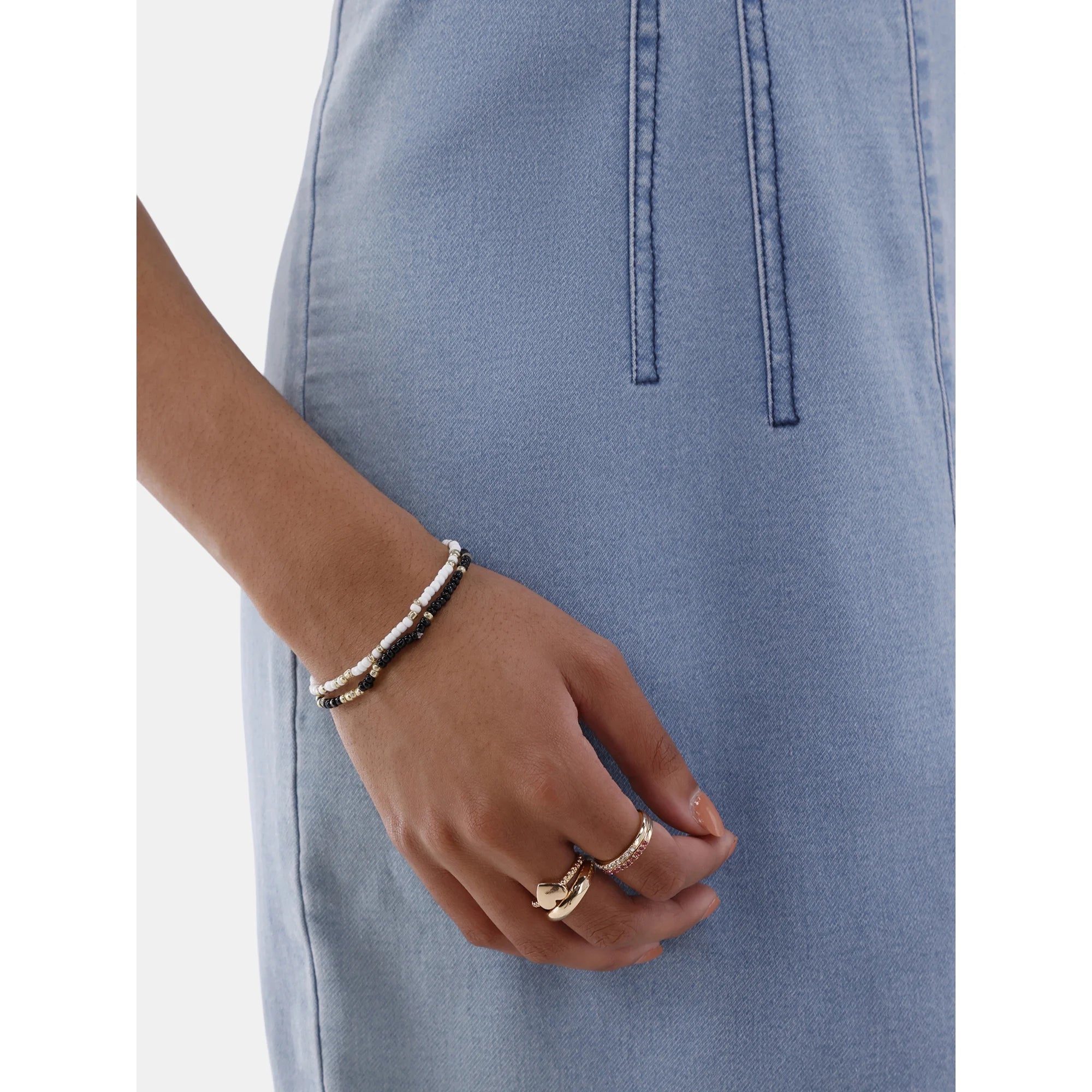 No Boundaries Charm and Beaded Bracelets Set, 5 Pack, Women’s  | WTWL279XA