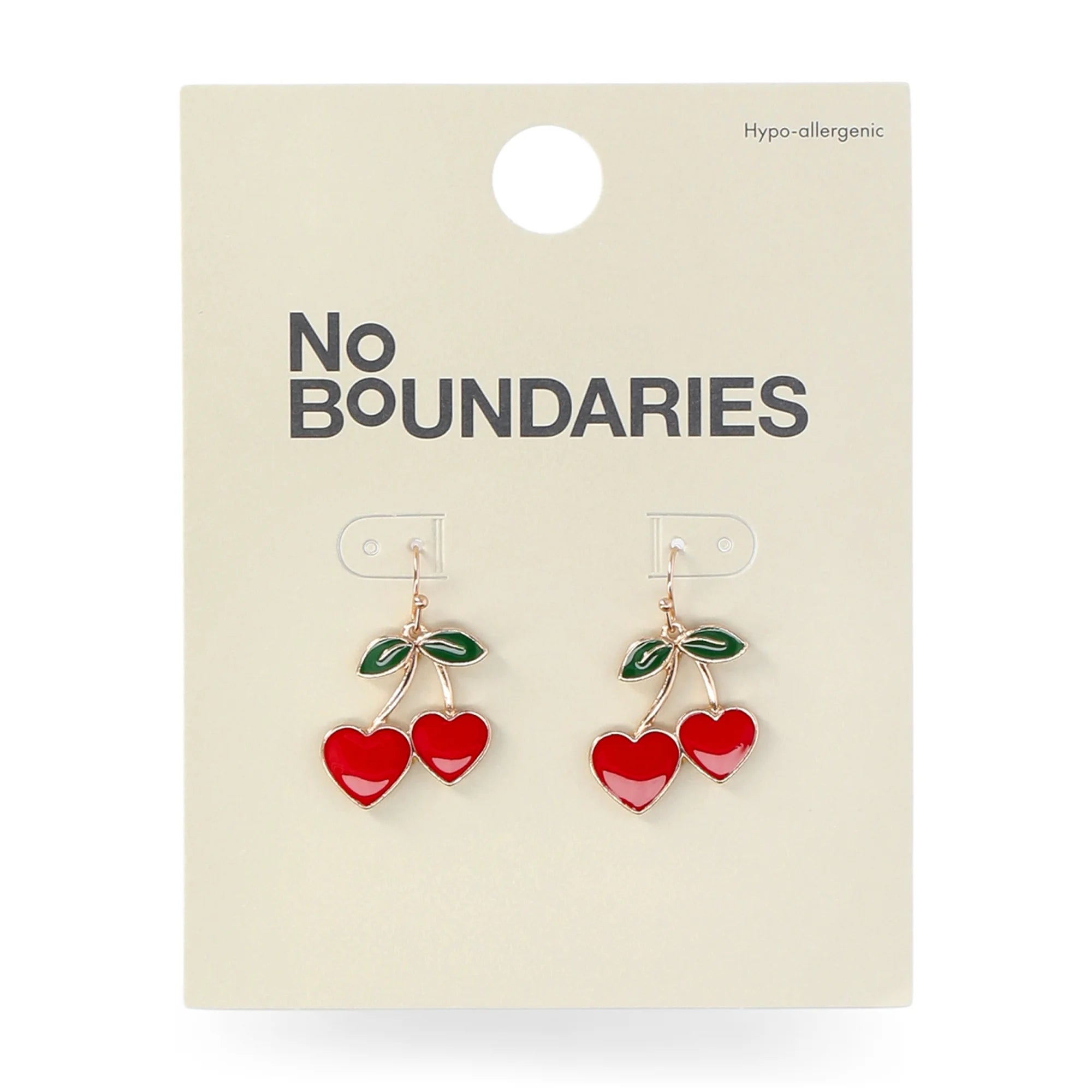 No Boundaries Cherry Heart Earrings, Women’s | WTWL300XA