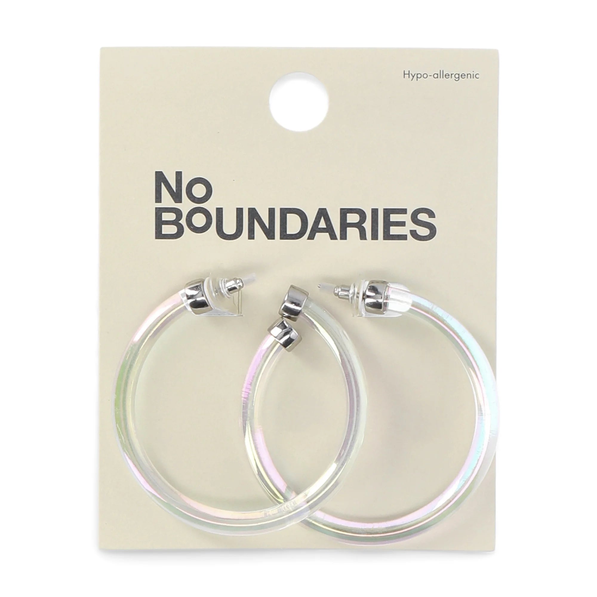 No Boundaries Clear Hoop Earrings, Women’s | WTWL616XA