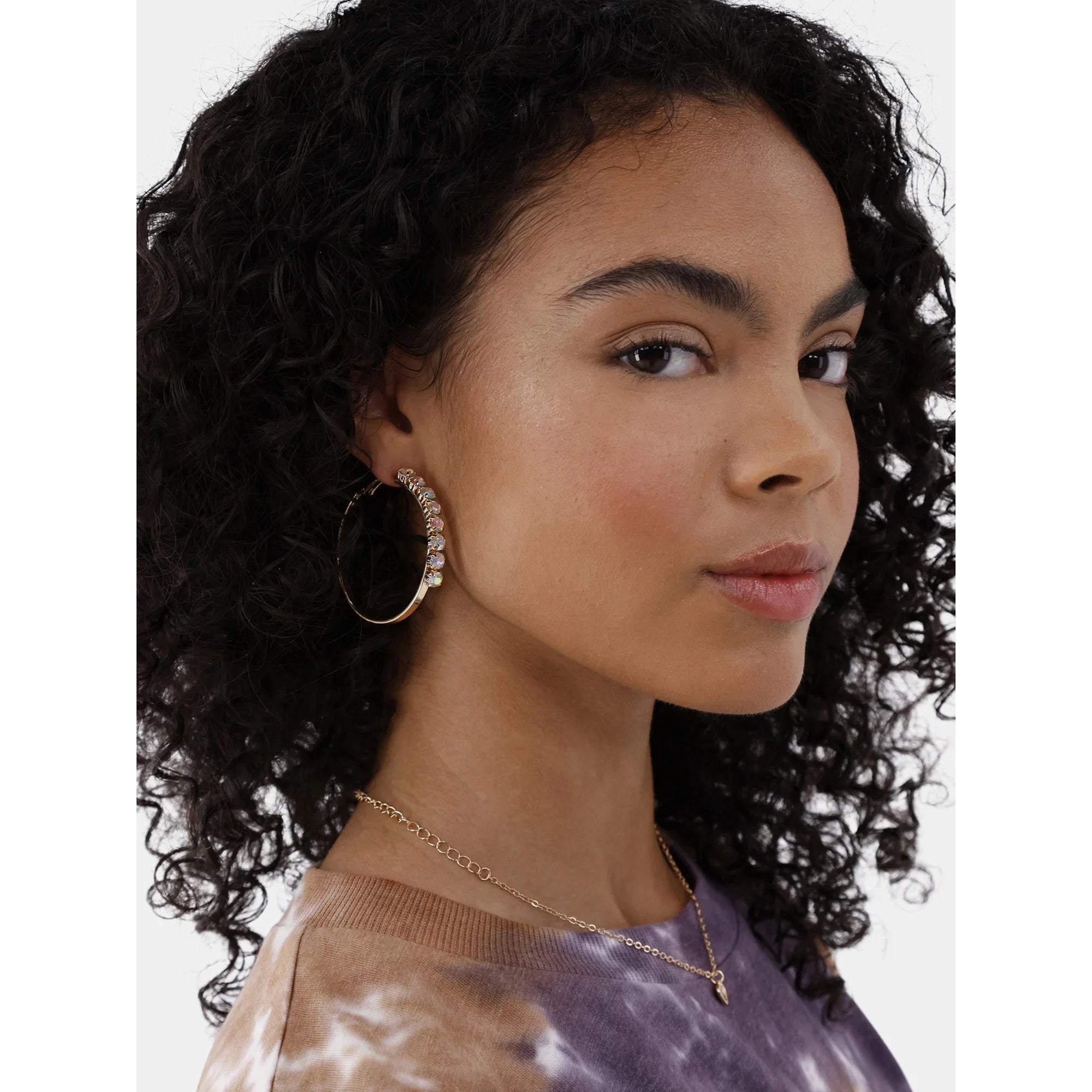 No Boundaries Crystalline Bead Hoop Earrings, Women’s | WTWL325XA