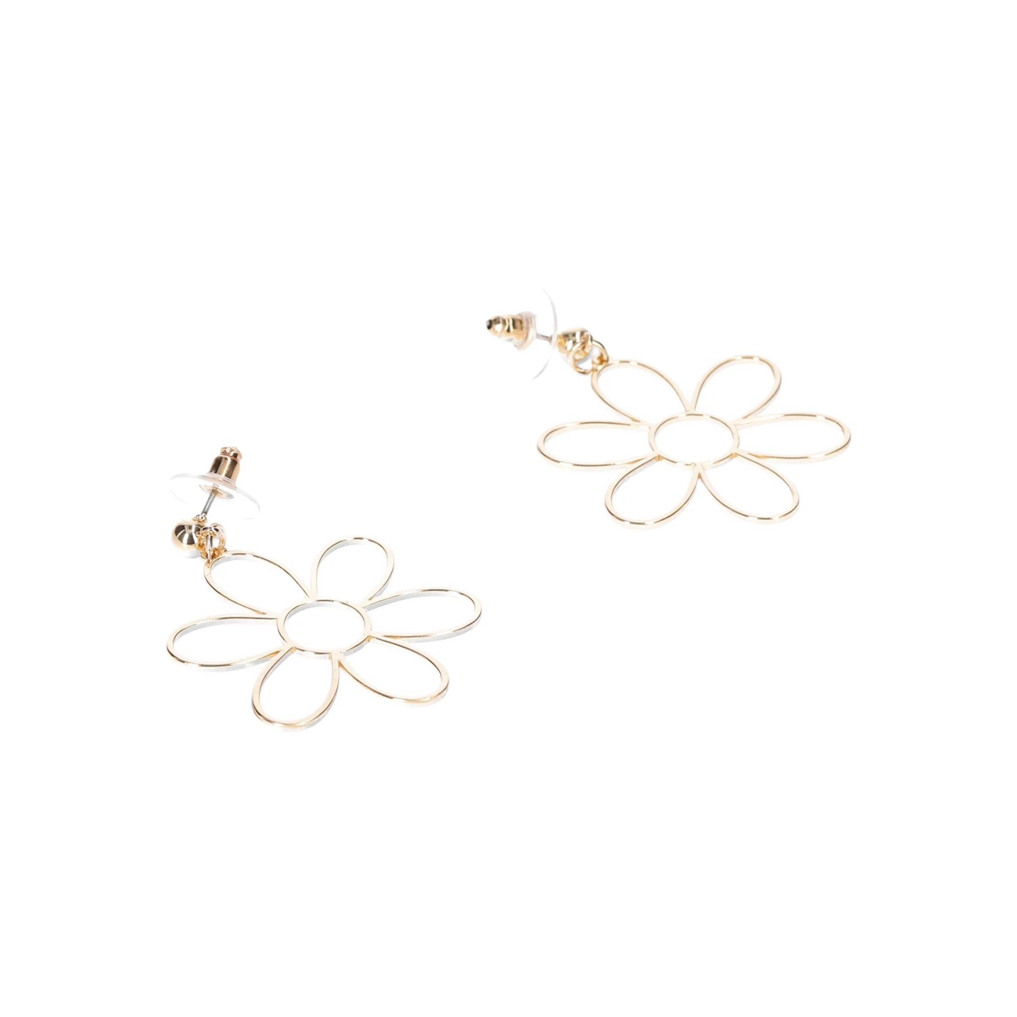 No Boundaries Gold-Tone Flower Drop Earrings with Crystal Rhinestones, Women's | WTWL306XA