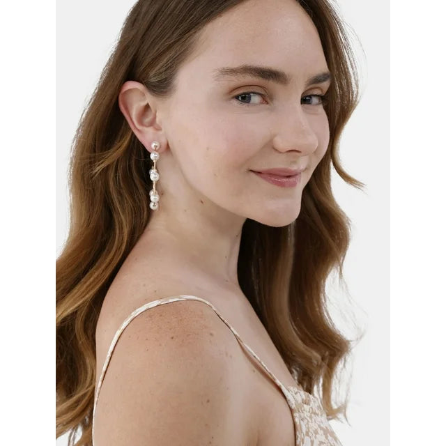 No Boundaries Gold-Tone and Faux Pearl Open Hoop Earrings, Women's | WTWL292XA