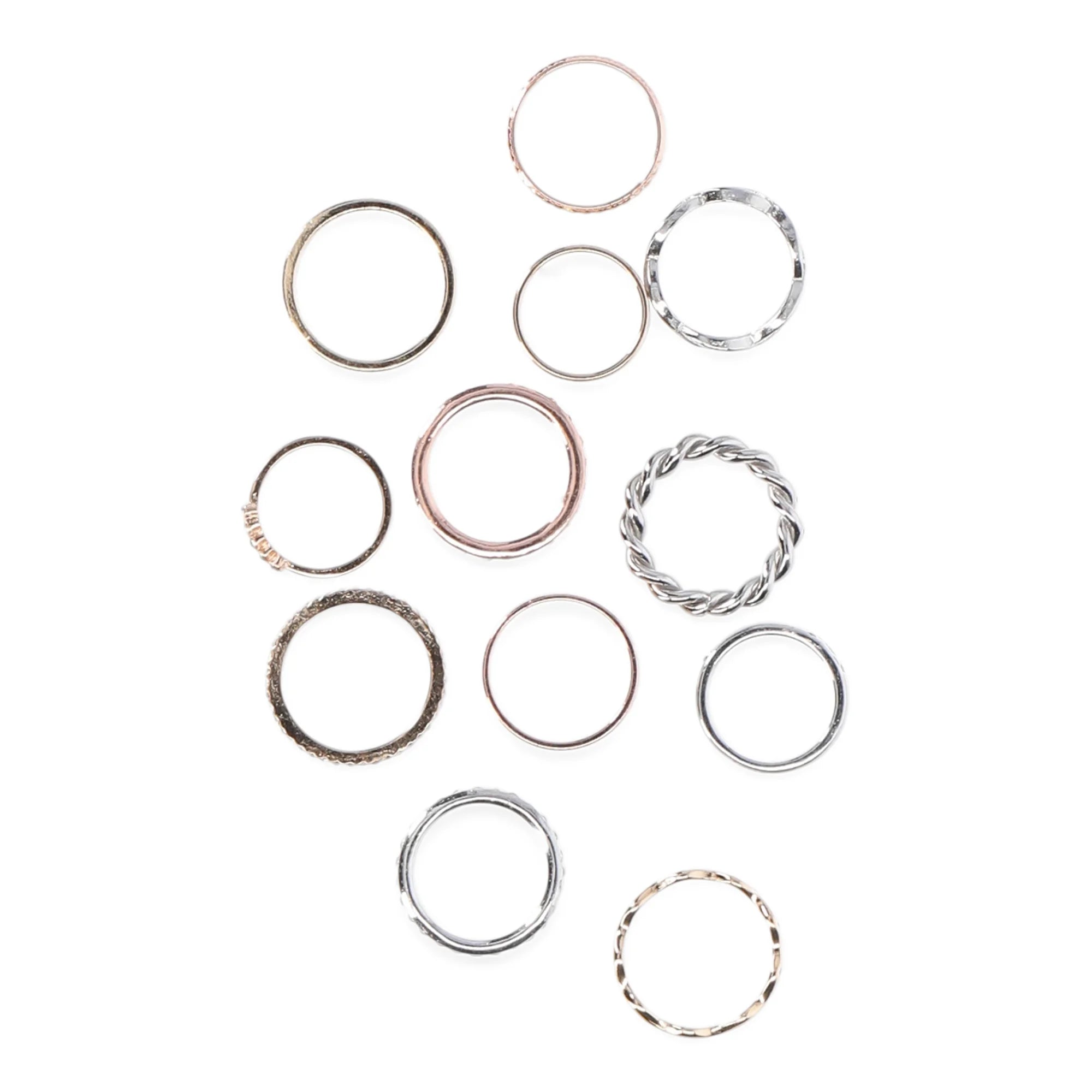 No Boundaries Gold-Tone and Silver-Tone Stacking Ring Set, 12-Piece, Women’s| WTWL291XA