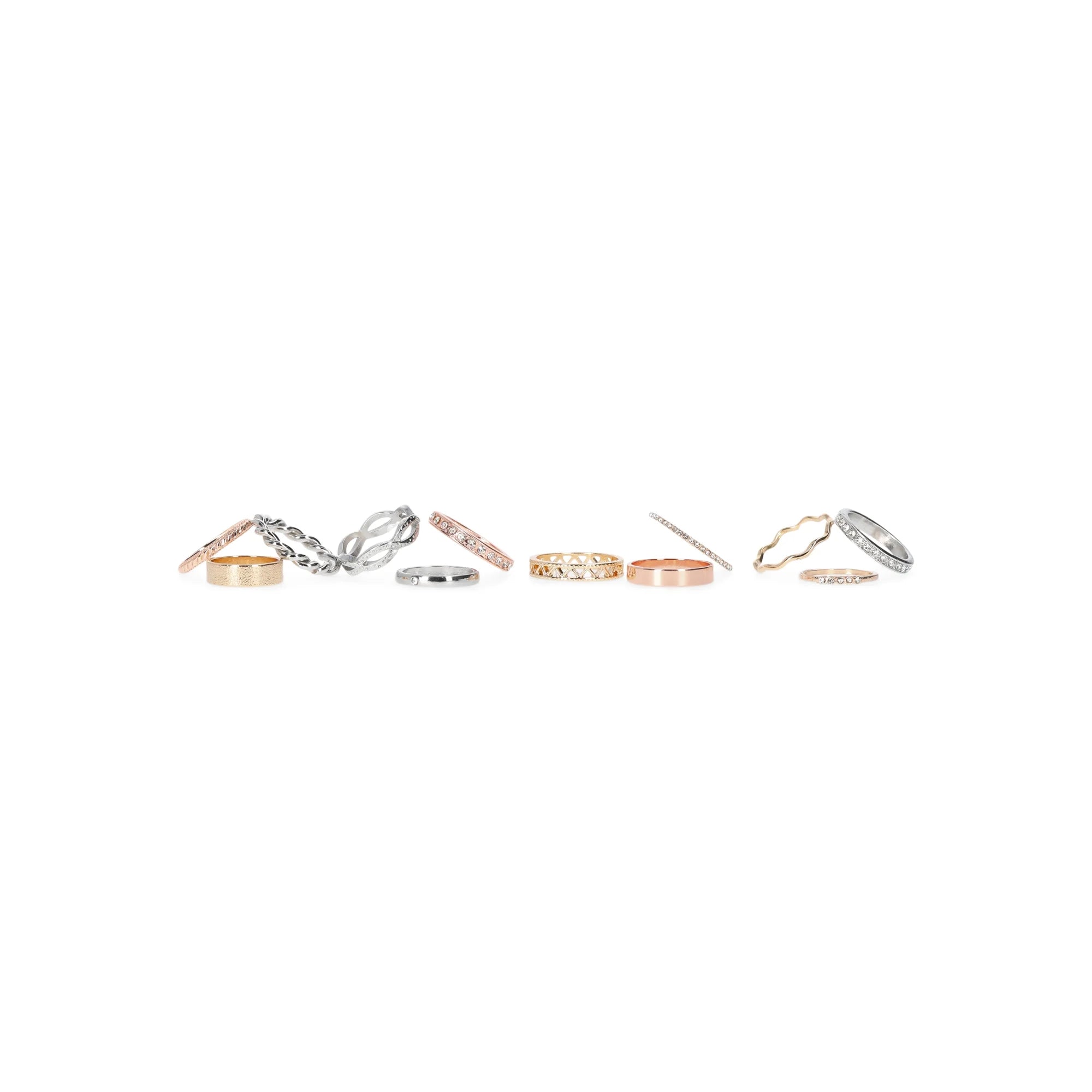 No Boundaries Gold-Tone and Silver-Tone Stacking Ring Set, 12-Piece, Women’s| WTWL291XA