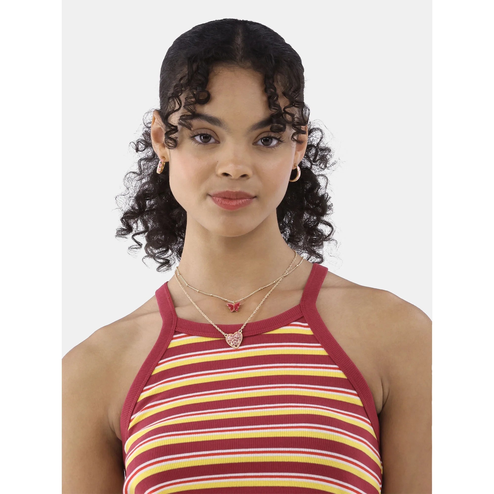 No Boundaries Rhinestone Butterfly and Heart Necklace Set, 3-Pack, Women's  |  WTWL309XA