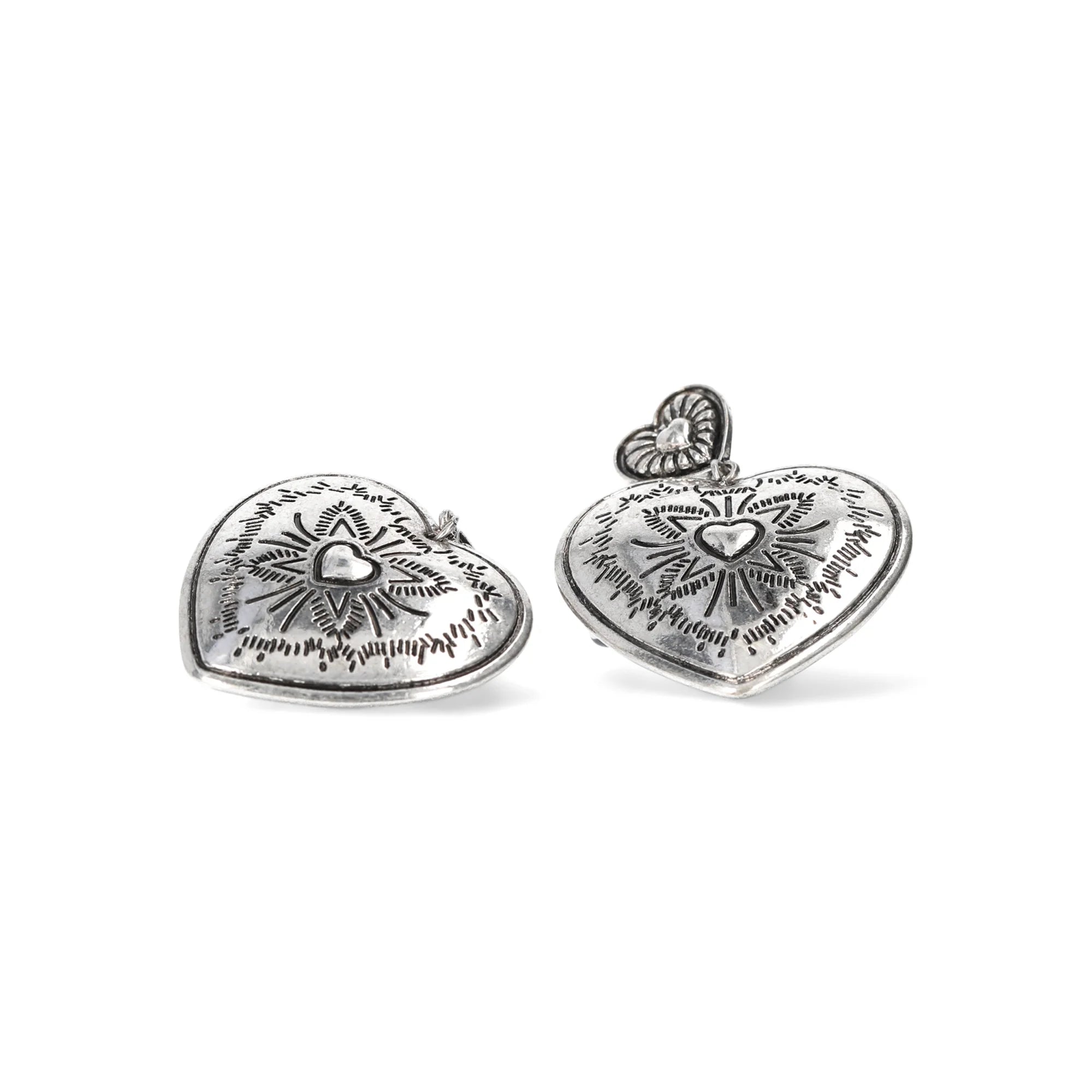 No Boundaries Silver-Tone Heart Earrings, Women’s  |  WTWL297XA