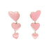 No Boundaries Triple Heart Drop Earrings, Pink, Women’s  |  WTWL302XA