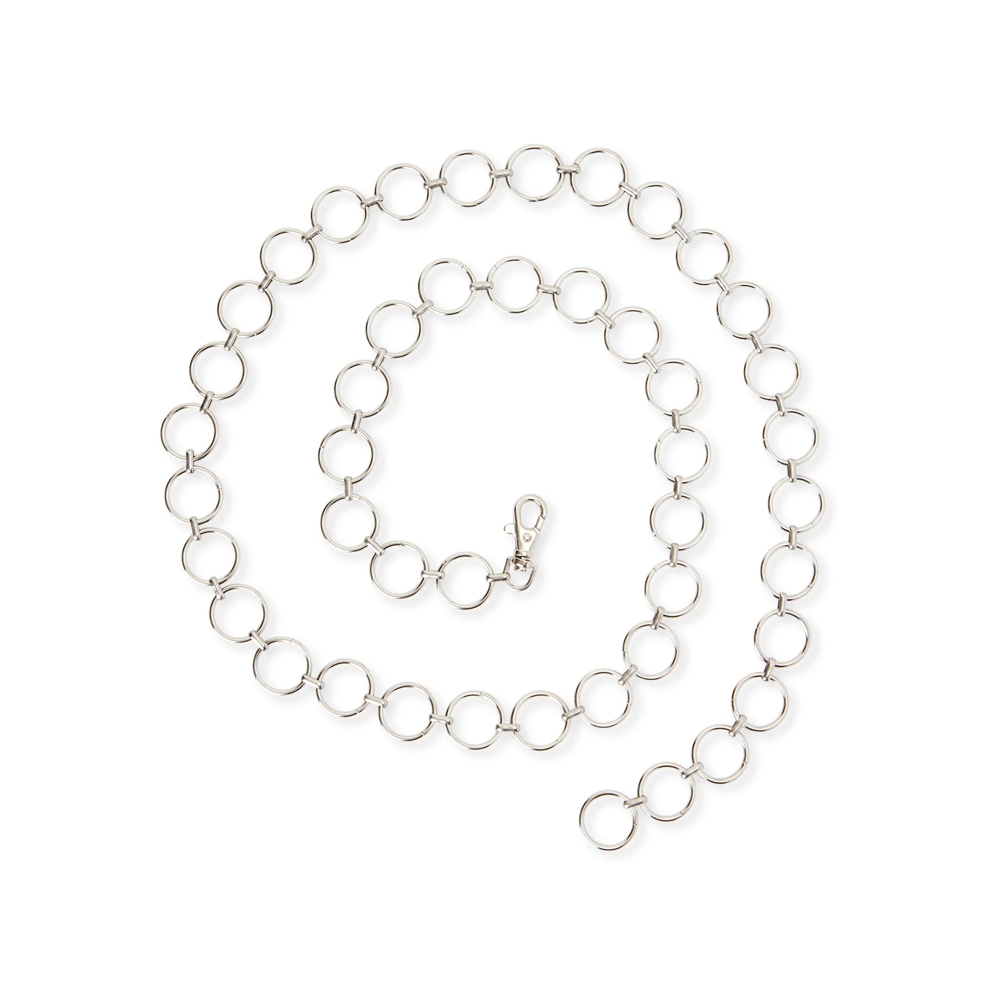 No Boundaries Women's Circle Ring Chain Belt, Silver | WTWL189XA