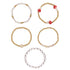 No Boundaries Women's Goldtone Heart, Daisy and Smiley Stretch Bracelet Set, 5 Pack |  WTWL307XA