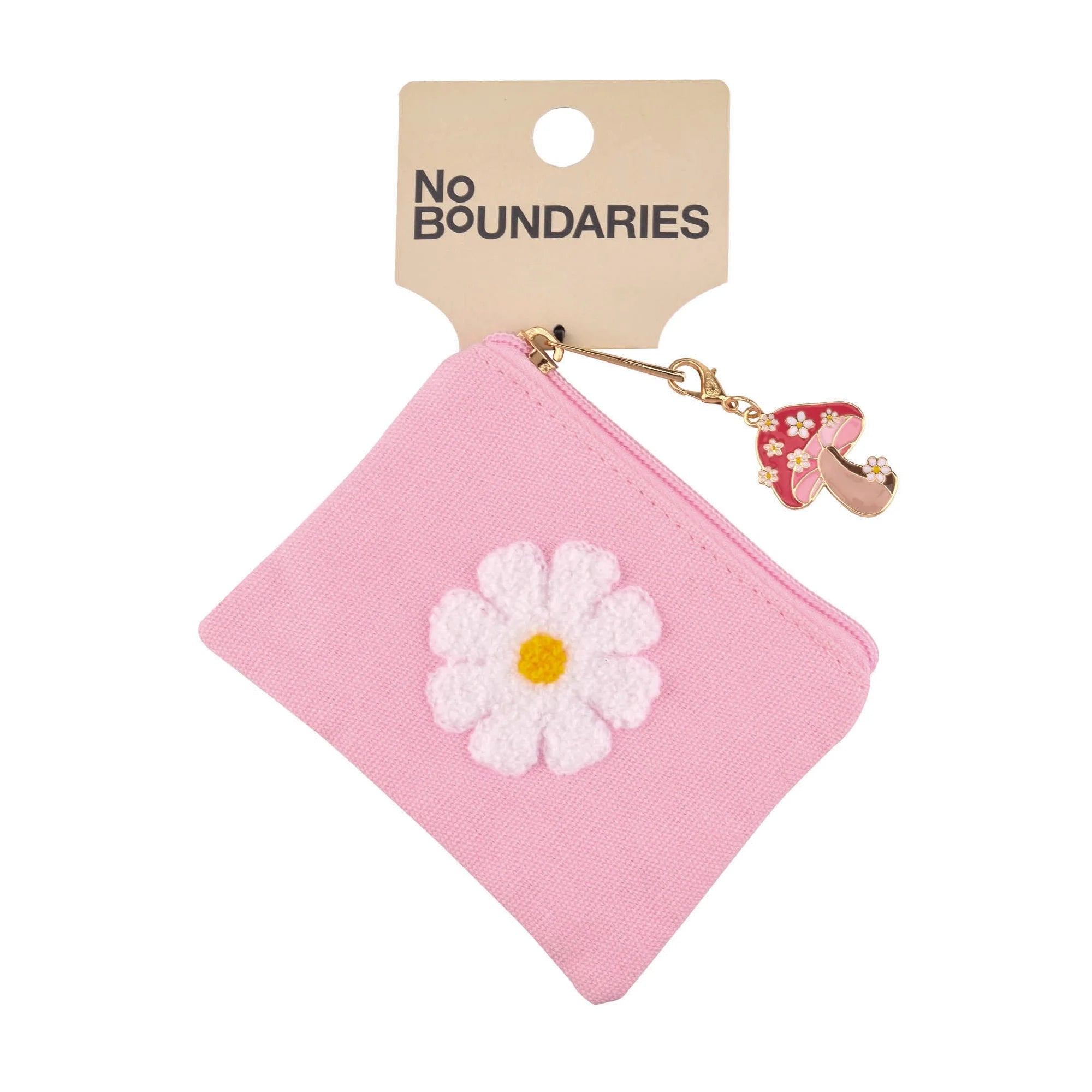 No Boundaries Women's Pink Daisy Coin Bag with Mushroom Charm  |  WTWL336XA