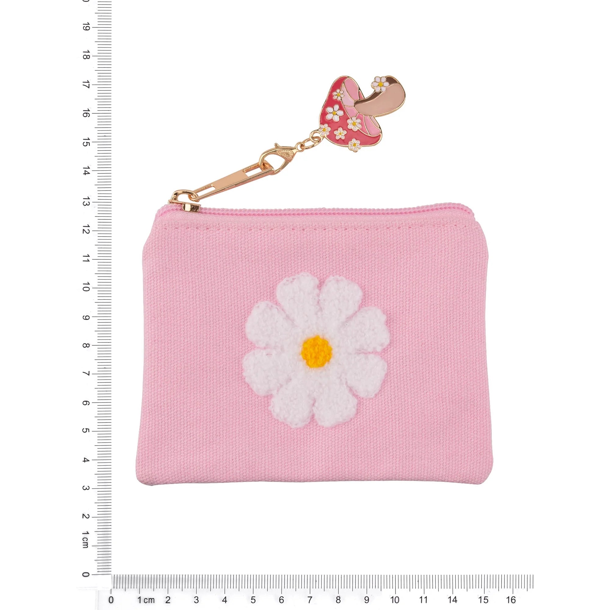 No Boundaries Women's Pink Daisy Coin Bag with Mushroom Charm  |  WTWL336XA