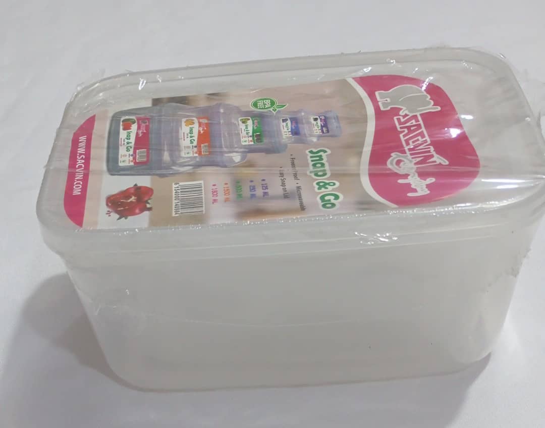 Multi-Purpose Sacvin Food Storage Container Snap and Go 5in1 Transparent, White | SVN3a
