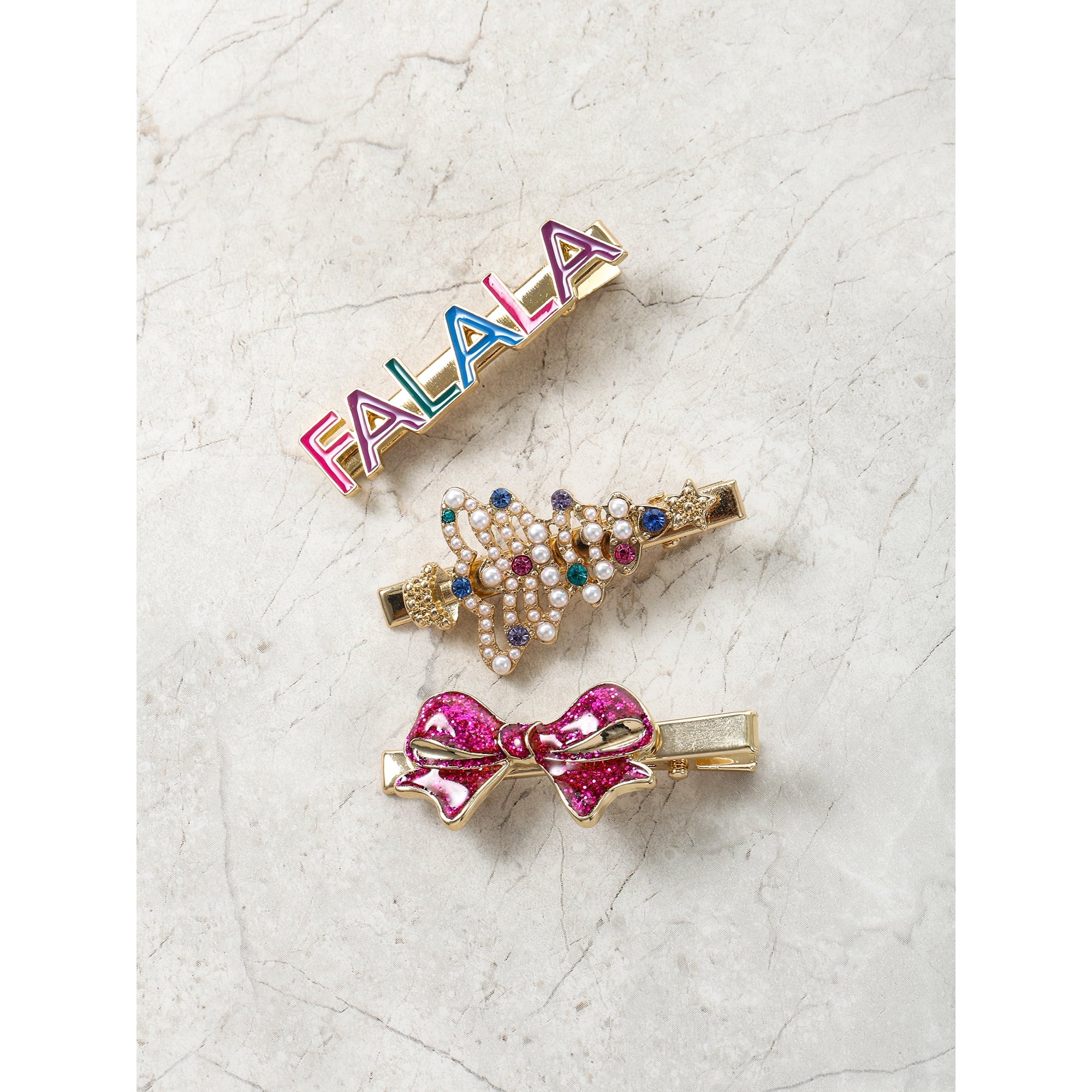 Packed Party Fa La La Hair Clips, Set of 3 | WTWL404XA