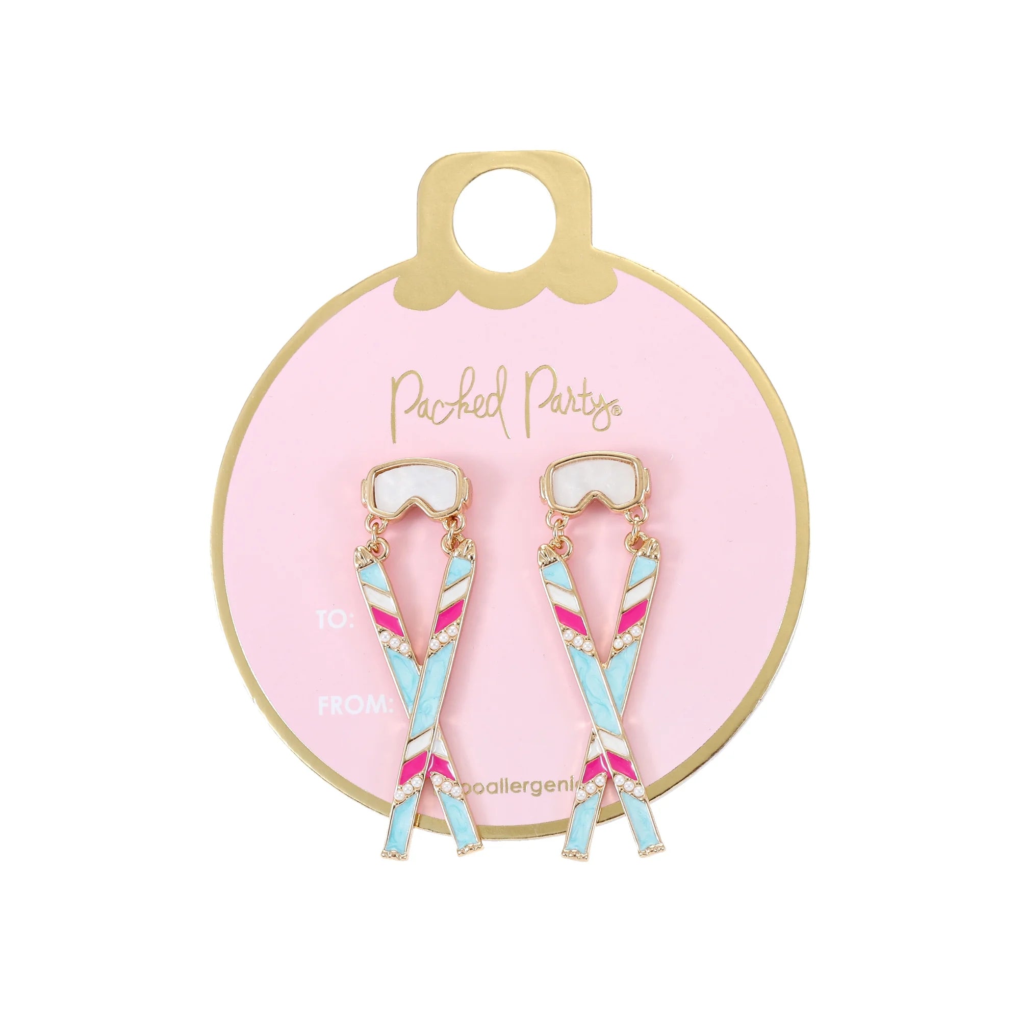Packed Party Hit the Slopes Ski Earrings | WTWL385XA
