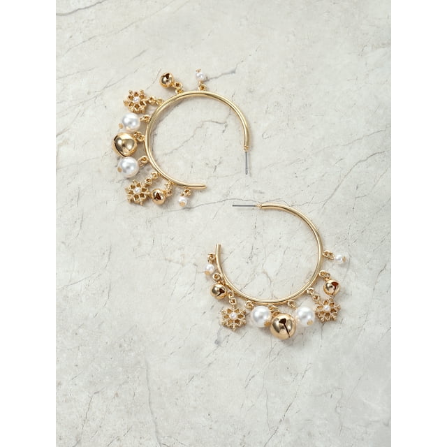 Packed Party Jingle Bells Hoop Earrings | WTWL387XA