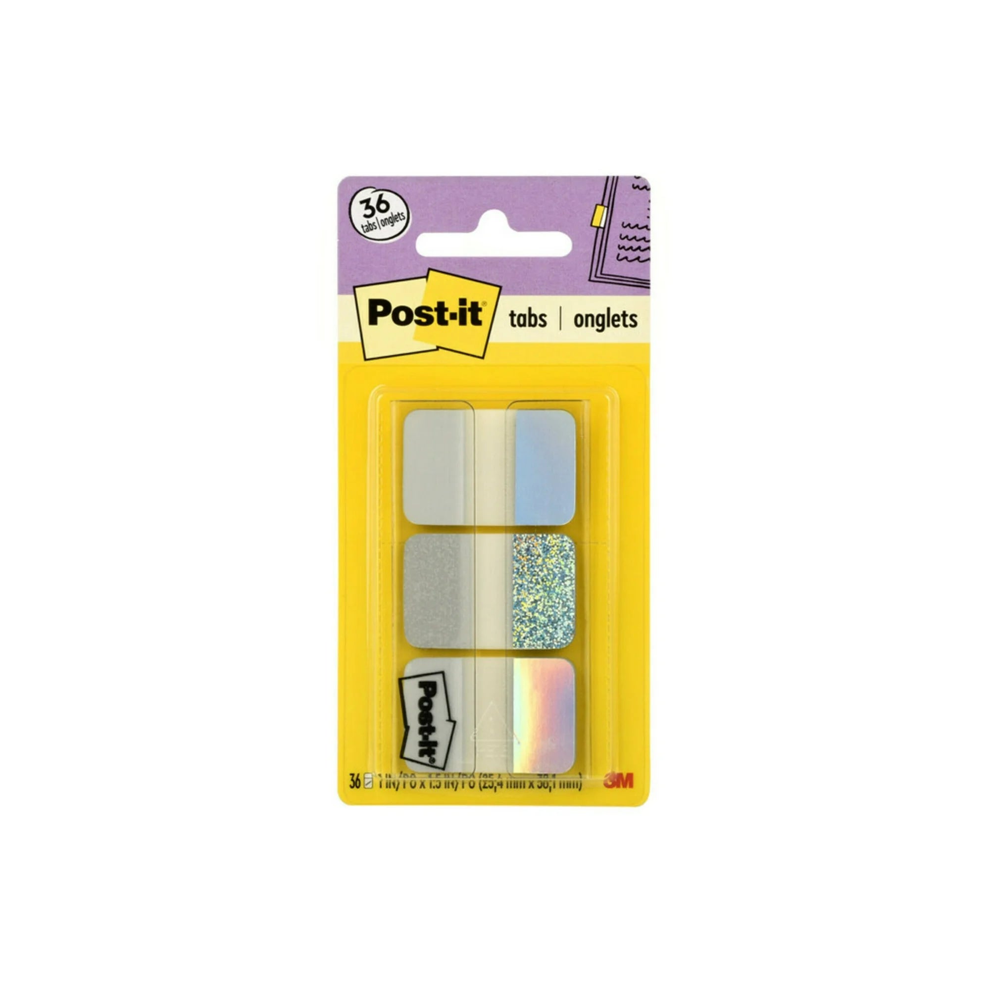 Post-it Foil Tabs, Assorted Iridescent Colors, 1 in x 1.5 in, 36 Tabs | WTWL466XA