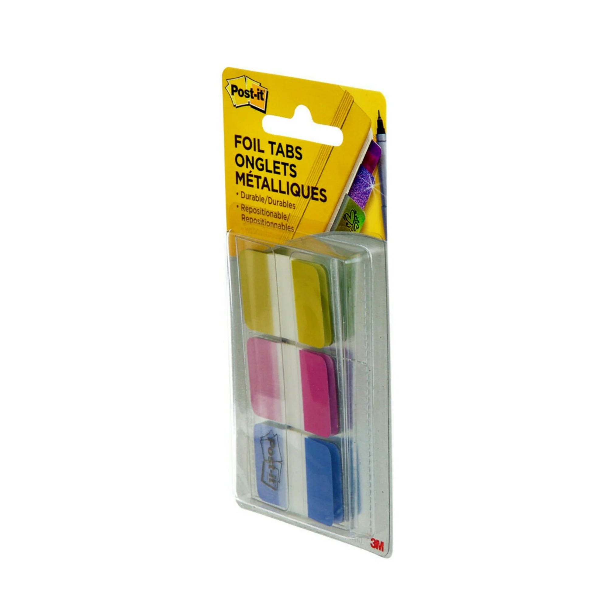 Post-it® Tabs, Foil Iridescent Colors, 1 in x 1.5 in (25.4 mm x 38.1 mm) |  WTWL465XA
