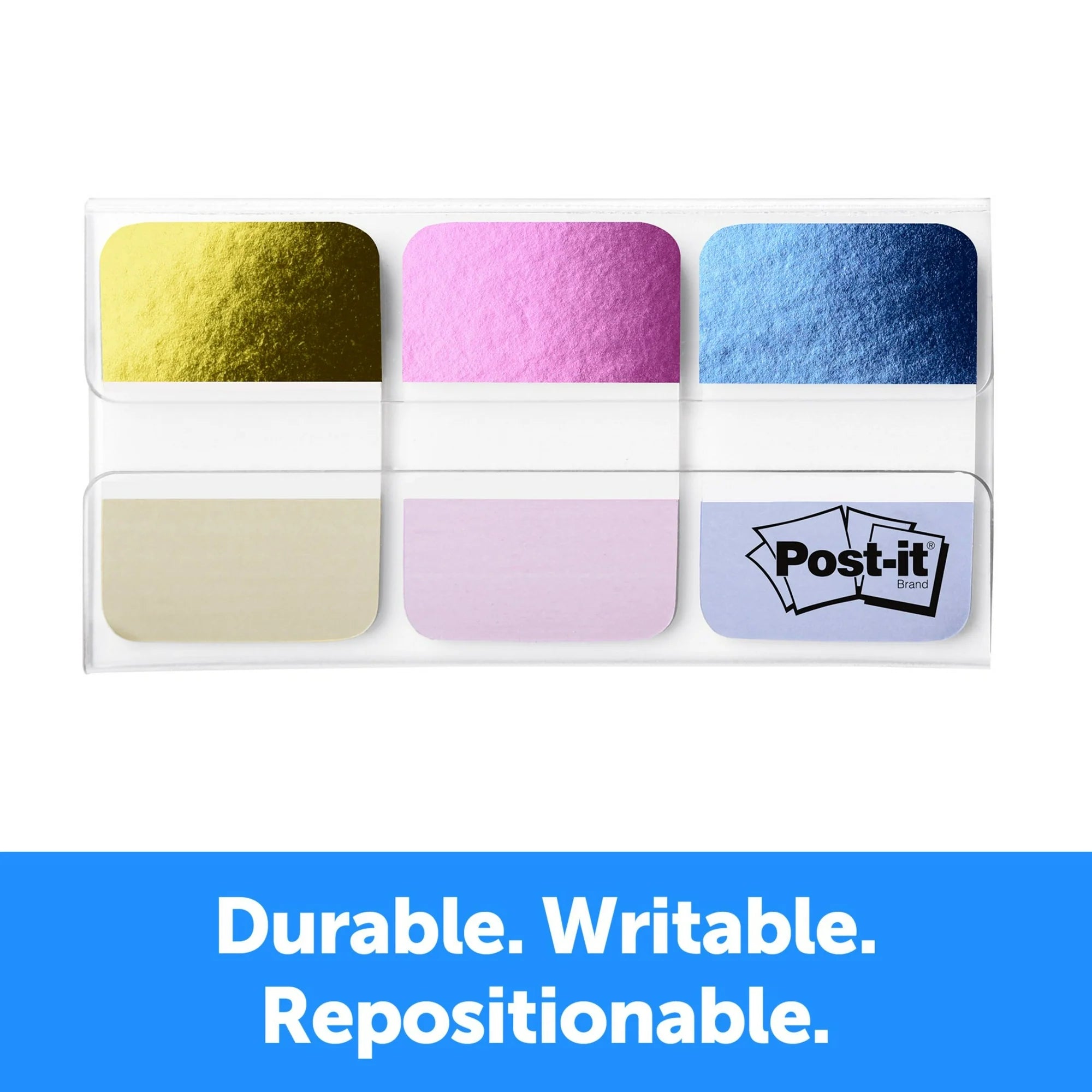 Post-it® Tabs, Foil Iridescent Colors, 1 in x 1.5 in (25.4 mm x 38.1 mm) |  WTWL465XA