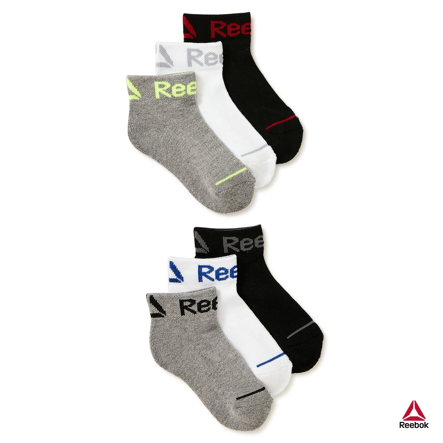 Reebok Kids Boy's Pro Series Cushion Ankle Socks, 6 Pack |  WTWL1016XA