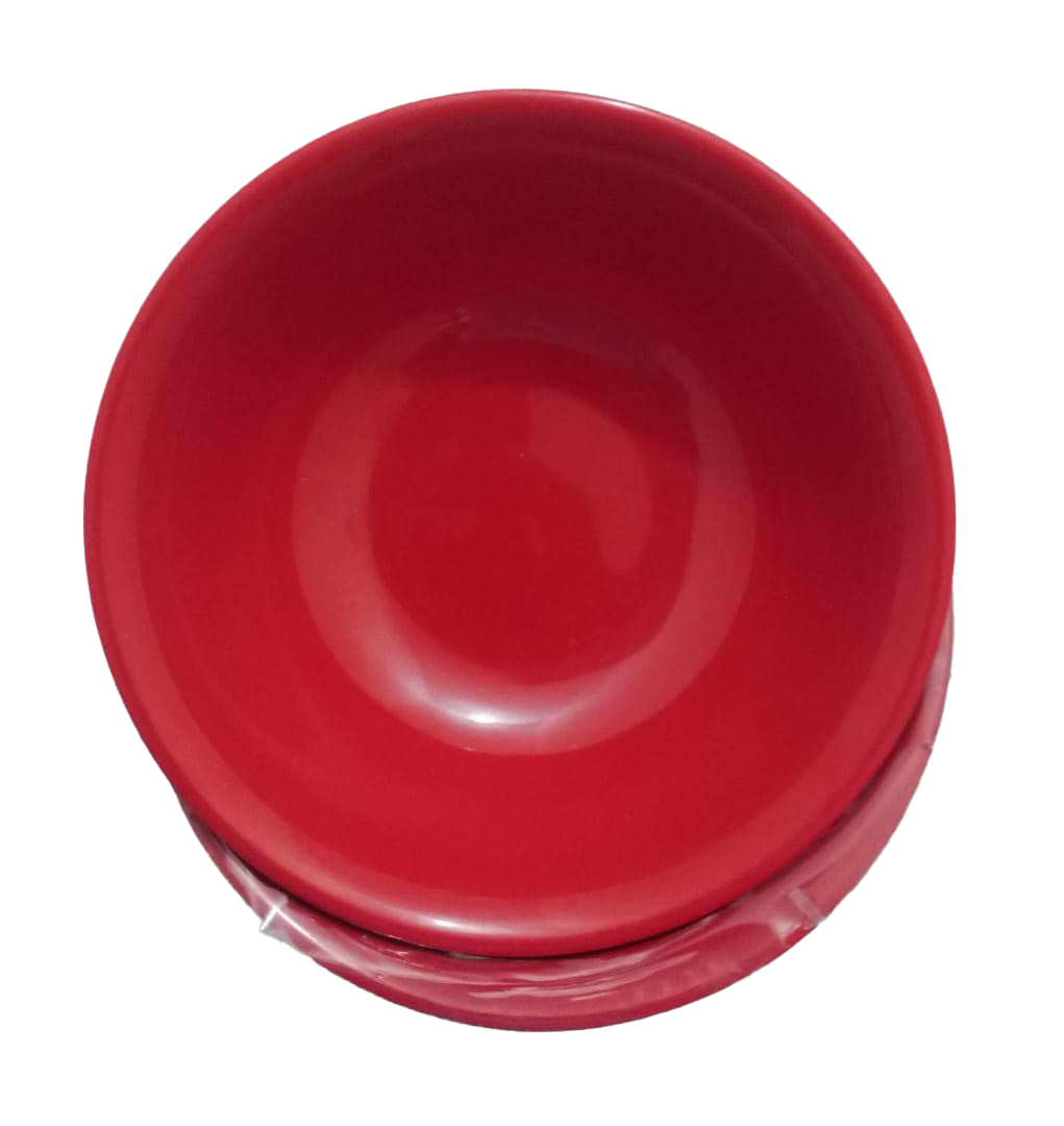 Red Round Corner Ceramic Bowl Plate | SMN13a