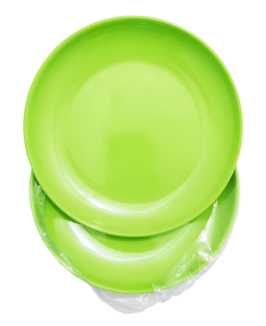 6in1 Green Ceramic Round Plate (6 Count Pack)