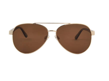 Foster Grant Men's Premium Polarized Aviator Fashion Sunglasses, Gold BB07 |  WTWL120XB