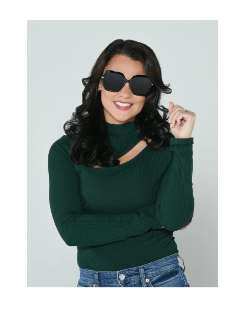 Sofia Vergara x Foster Grant Women's Oversized Fashion Sunglasses Black V05 | WTWL263XA