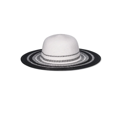 Time and Tru Women's Striped Floppy Straw Hat | WTWL149XD