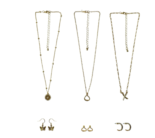 Time and Tru Mixed Stones Necklace and Earring Gift Set Multipack, 6 Pack | WL288XB