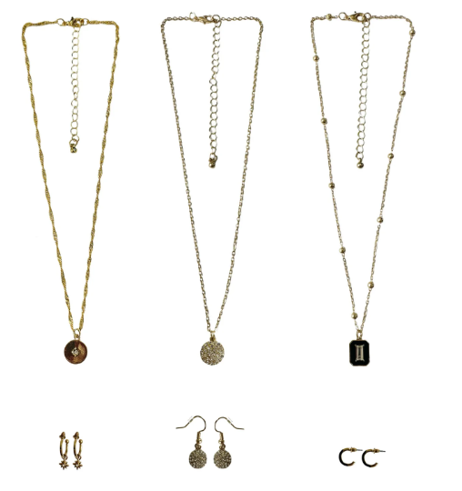 Time and Tru Mixed Stones Necklace and Earring Gift Set Multipack, 6 Pack | WTWL288XC