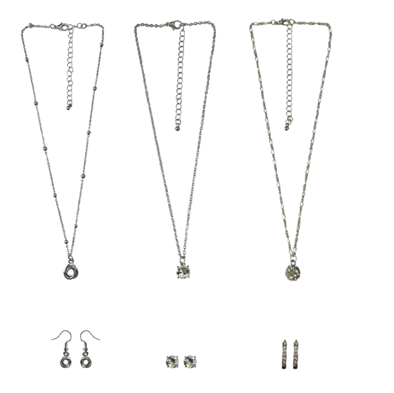 Time and Tru Mixed Stones Necklace and Earring Gift Set Multipack, 6 Pack | WTWL288XE