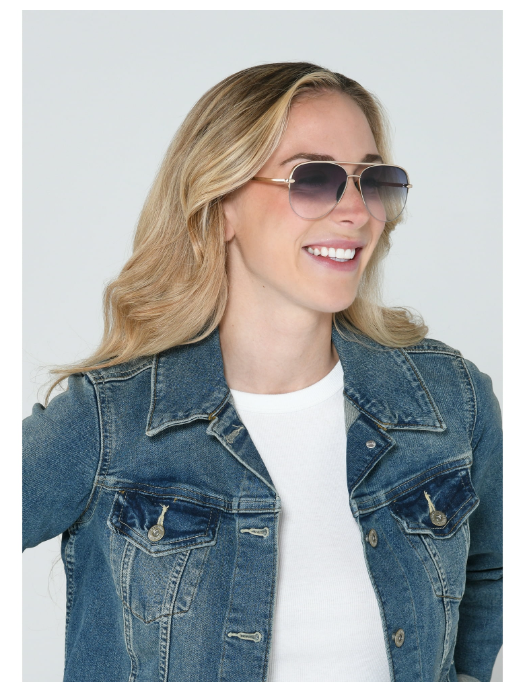 Foster Grant Women's Aviator Fashion Sunglasses, Gold M01 | WTWL27XA