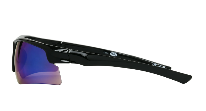 Foster Grant Cali Blue Performance Men's Blade Sunglasses, Black XG05 | WTWL34XA