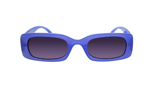Festival Rectangle Full Rim Fashion Sunglasses with Blue Frames and Smoke Lenses XG08P34| WTWL39XA
