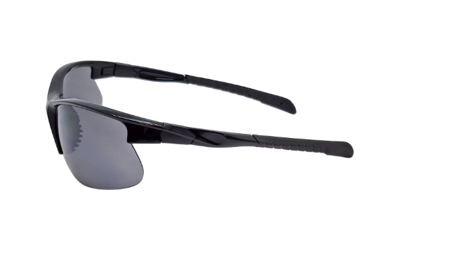 Men's Sports Wrap Semi Rim Sunglasses with Black Frame and Smoke Lenses XG11P34| WTWL48XA