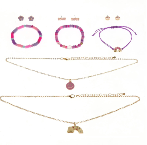 Wonder Nation Kids Rainbow Jewelry Gift Set Multipack, 8 Pack  | WTWL289XC
