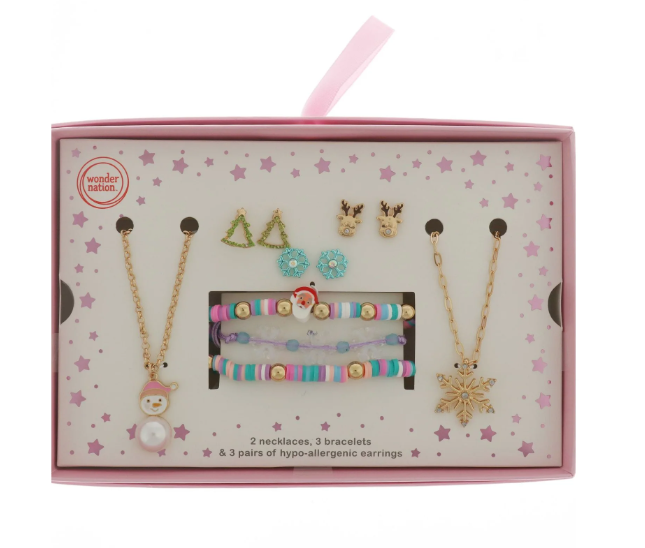 Wonder Nation Kids Snowman Jewelry Gift Set Multipack, 8 Pack  | WTWL289XB