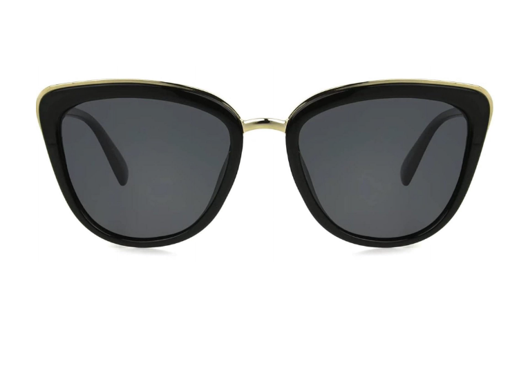 Foster Grant Women's polarized Cat Eye Sunglasses, Black/Gold K05 | WTWL509XA