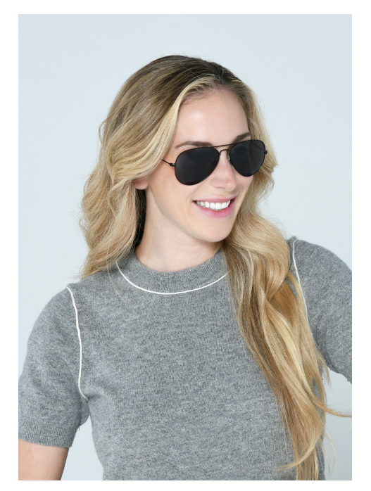 Sunsentials by Foster Grant Women's Aviator Sunglasses, Black A08 | WTWL522XA