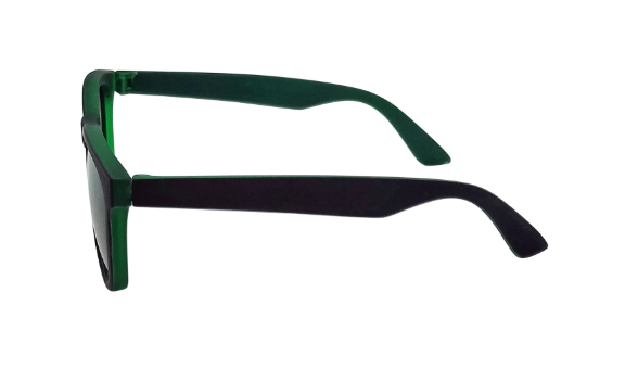 Kids Plastic Wayfarer Full Rim Sunglasses with Black Green Frames and Blue Mirrored Lenses, XG17 | WTWL5024XA