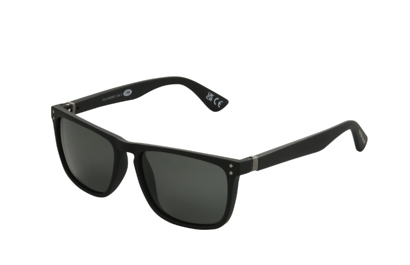 Foster Grant Men's Premium Polarized Rectangle Sunglasses, Black BB03 | WTWL524XA