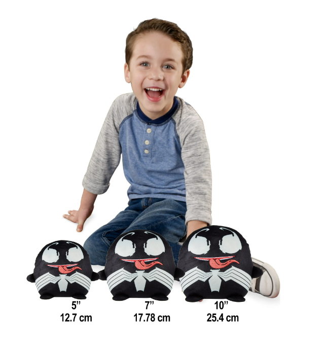 Marvel Cuutopia Plush Venom, 7-in Soft Rounded Pillow Doll, Collectible Superhero Stuffed Animal | WTWL1169XA