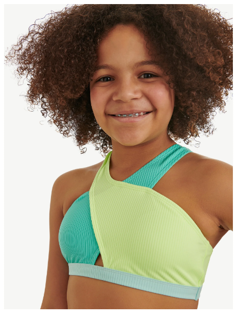 Justice Girls Two-Piece Color Blocked Halter Bikini, Sizes 5-18| WTWL586XA