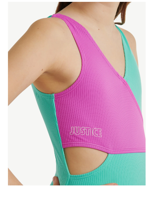 Justice Girls Color Blocked Crossbody One-Piece, Sizes 5-18 | WTWL585XA