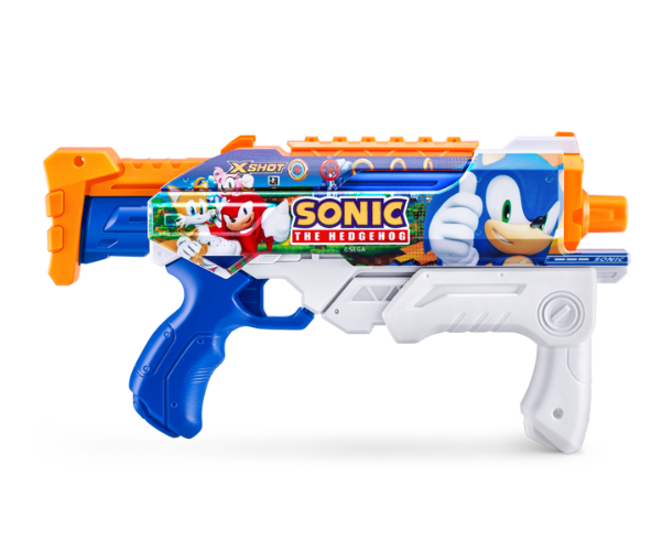 XSHOT Water Fast-Fill Skins Sonic The Hedgehog Hyperload Water Blaster Blue by ZURU, for Ages 5+ | WTWL1165XA
