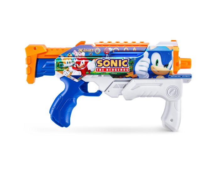 XSHOT Water Fast-Fill Skins Sonic The Hedgehog Hyperload Water Blaster Blue by ZURU, for Ages 5+ | WTWL1165XA